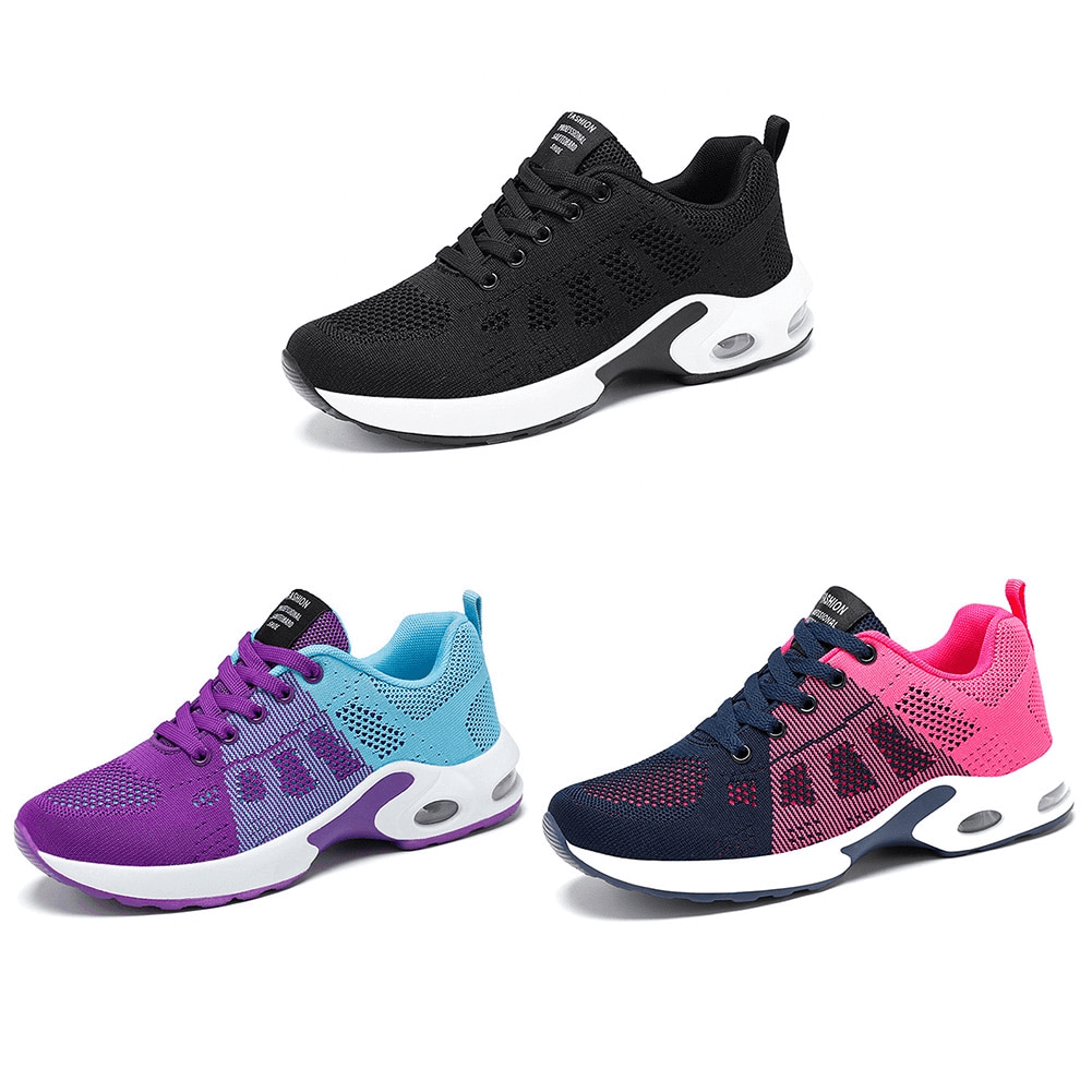 Colorful selection of breathable wear-resistant lace-up cushioned running shoes for optimal comfort and style.